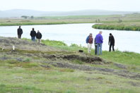 walking along the river