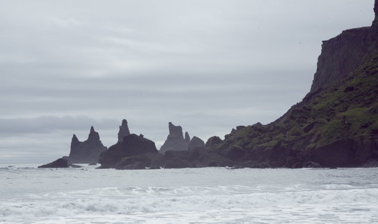 Grim sea and rocks