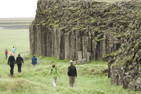Examining columnar basalt
