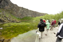 Looking at Ásbyrgi from a platform