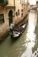 A gondola has passed below the bridge we’re standing on