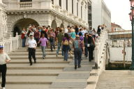 Crowd on bridge