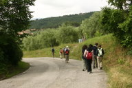 walking along a country road