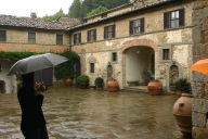 rainy courtyard