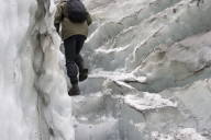 Trudging up steps of ice