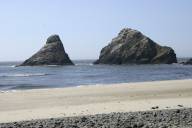 sea stacks in the sunlight