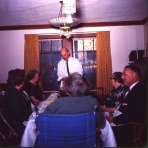 Group shot at dinner table