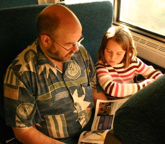 Mark and Madison in the train