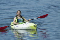Madison in kayak