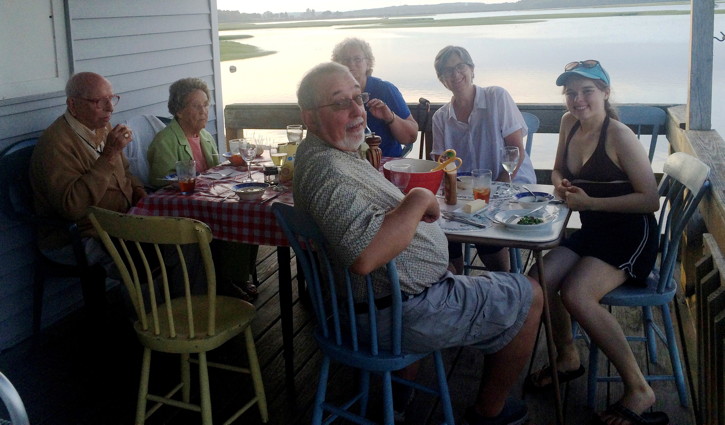 Dinner table scene on the deck