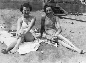 Virginia and Marcia at the beach