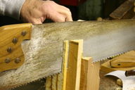 pine blank being sawn