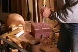 using a heavy-duty chisel