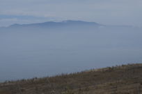 looking out at Hualālai over fog
