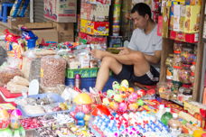 Bored shopkeeper