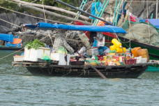 Grocery lady in her delivery boat