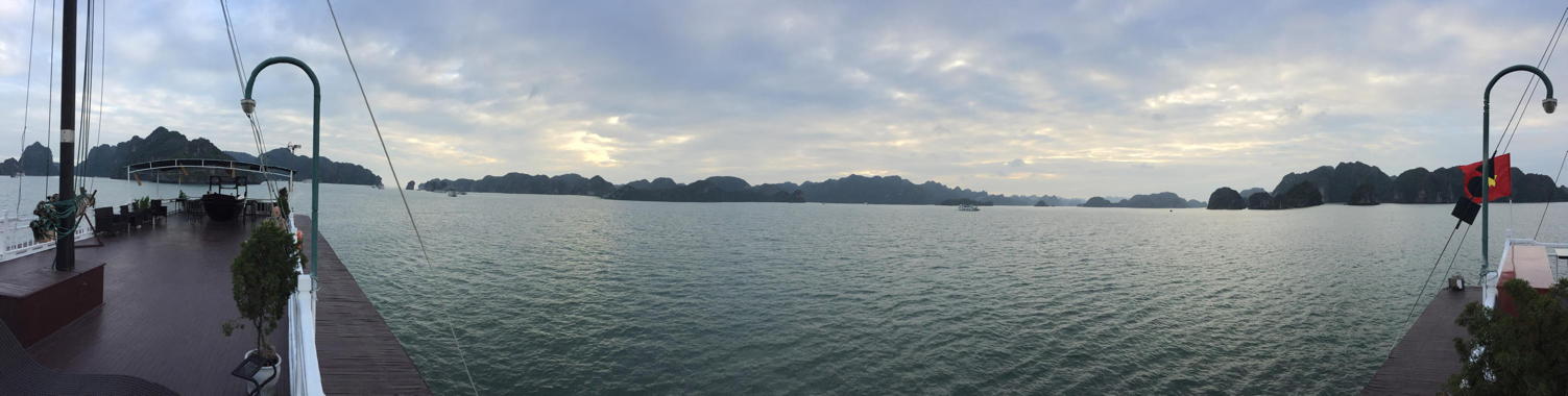 wide shot of Halong Bay