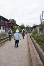 well-kept street, with very deep gutter alongside