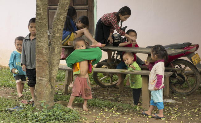 super-cute children, not looking at the camera