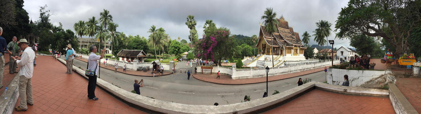 panorama of the plaza at the foot of our walk down
