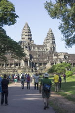 still through trees, closer to the main temple