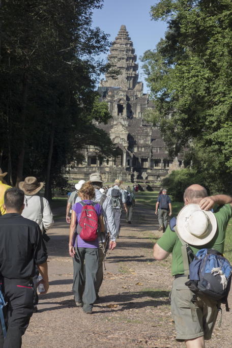 we walk towards the big temple in the near distance