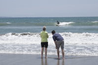 Mason and Cindy get their feet wet