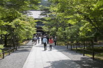 Walking toward the main building