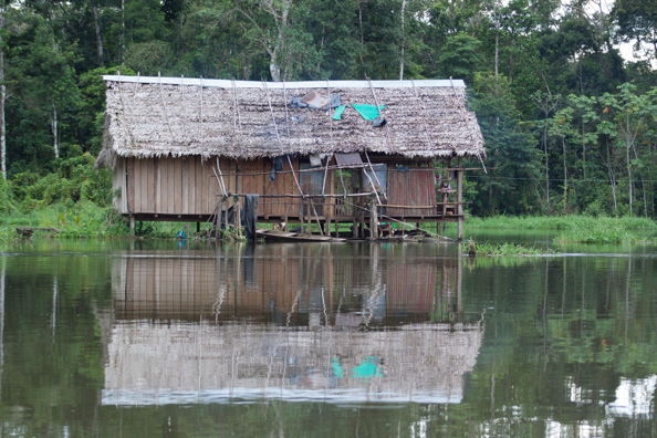 house just barely above the water level