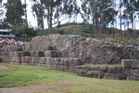 stonework with vendors to othe side