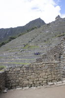 looking up at a stepped slope