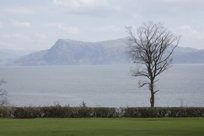 View of mountains across the Sound