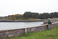 Mark watches the harbor of Raasay