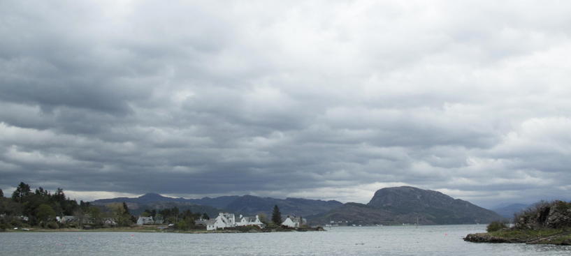 Gray sky over Plockton harbor