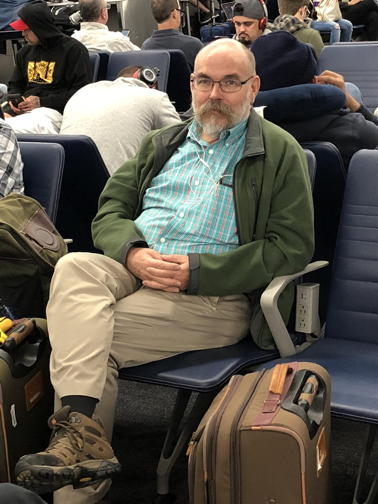 Mark at gate, LAX