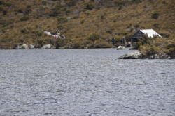 Lake scene, III (with boat house)