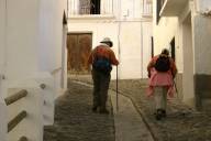 steep alley, Teague and Mark climbing