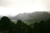 view into foggy valley